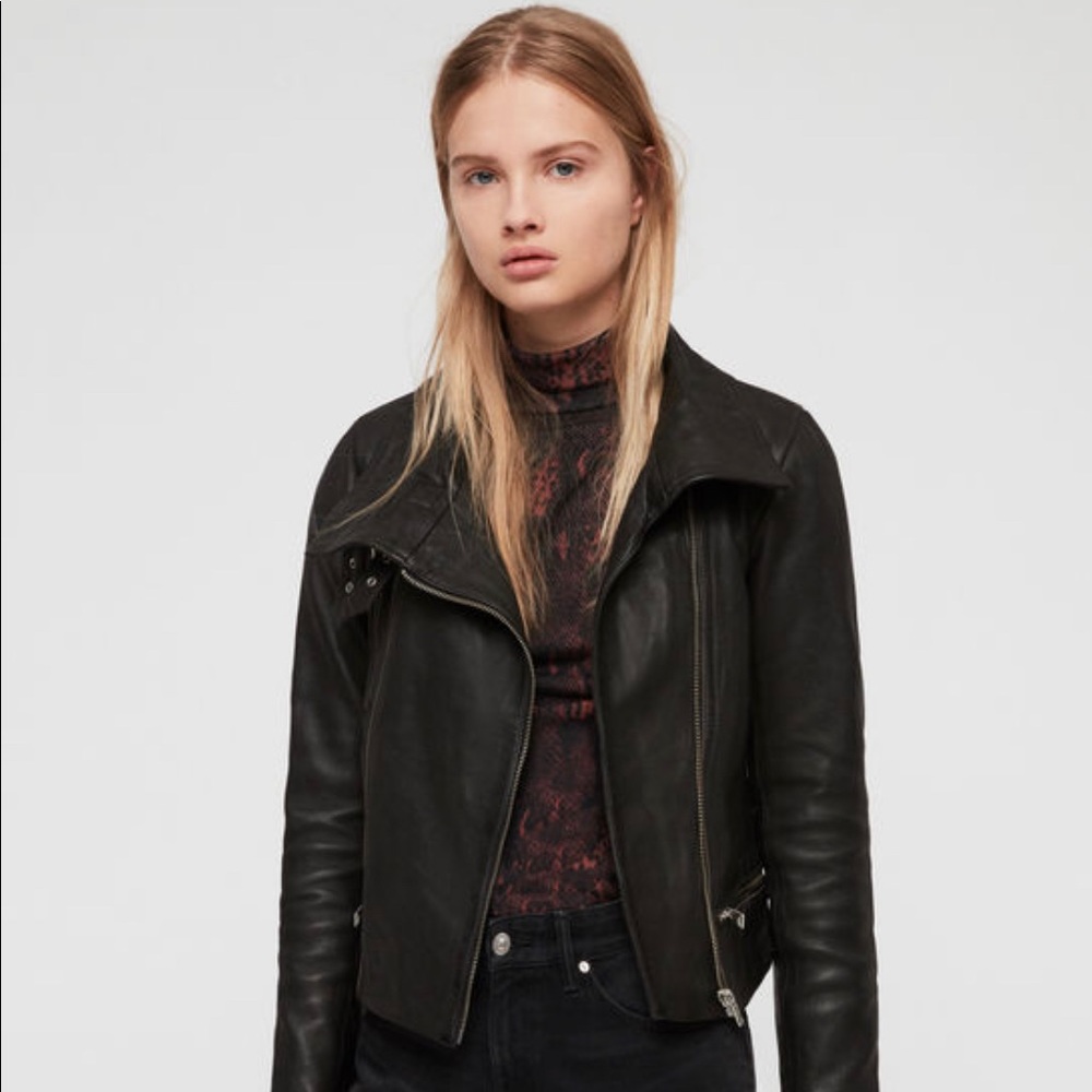 All saints bales leather jacket